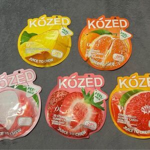 NEW 5 Pack Kozed Peelable Gummy Candy 5 Flavors International Candy Bundle